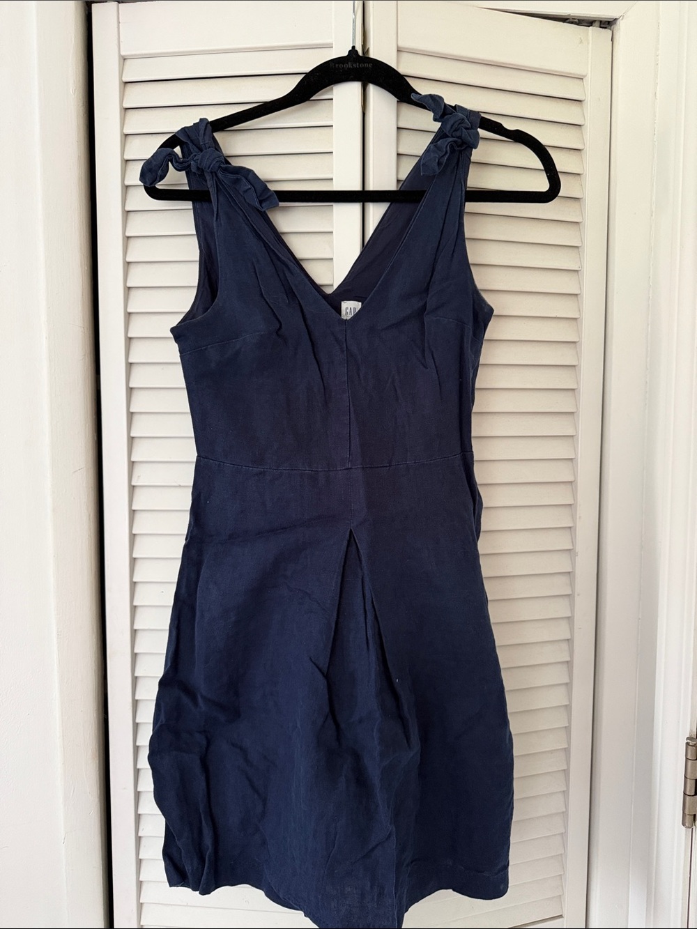 GAP Navy Tie-Shoulder V-Neck Mini Dress